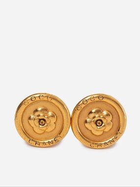 Pre-owned Chanel Cameilia Earrings Clip-on
